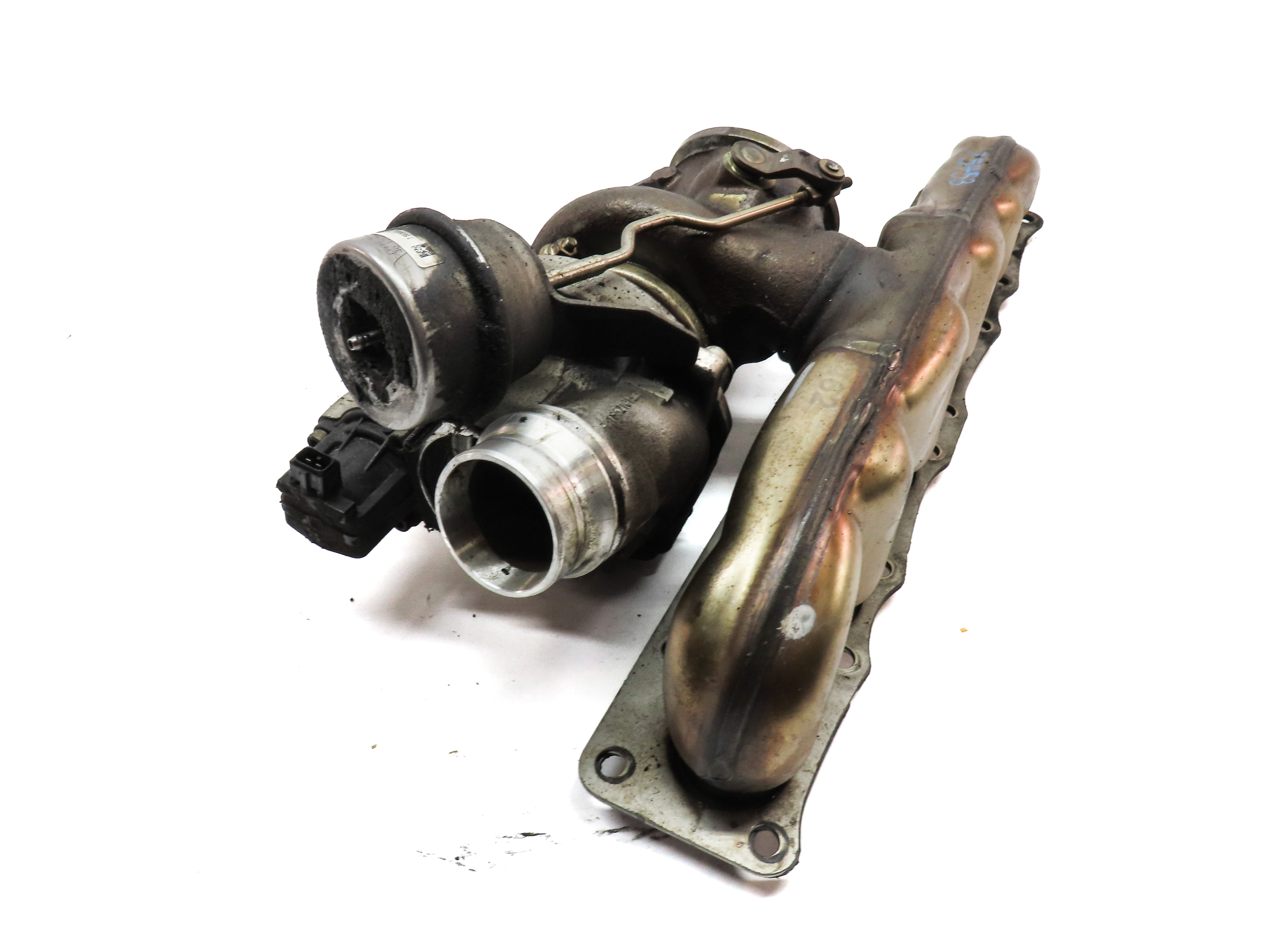 11-17 BMW X3 (F25) 3.0T 3.0L N55 ENGINE TURBO TURBOCHARGER w/ EXHAUST MANIFOLD — exact item pictured